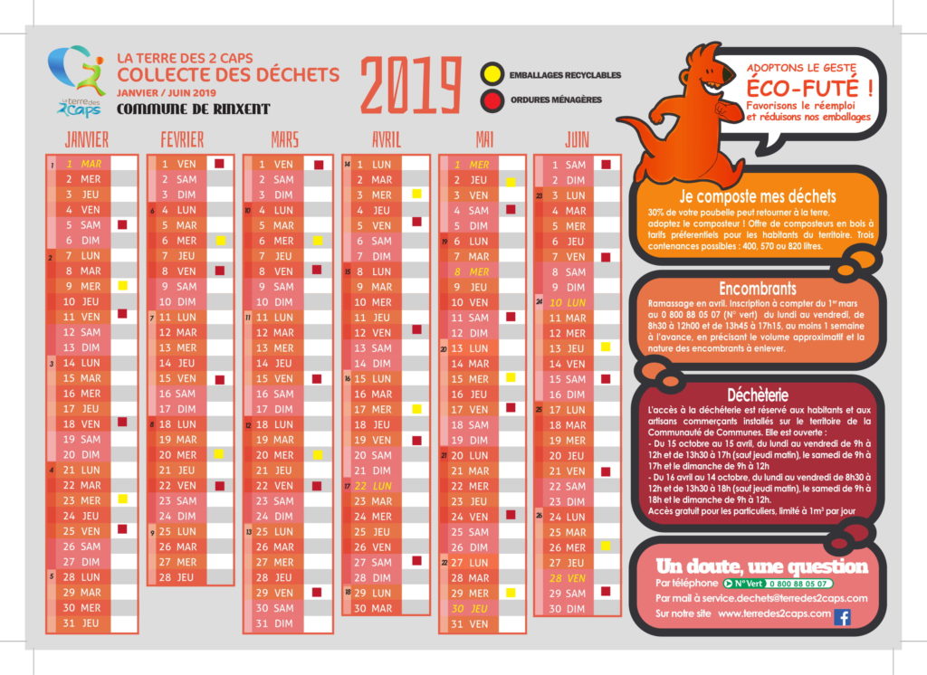 Calendrier Des Encombrants 2023 Pas De Calais Calendrier De Ramassage Des Déchets Ménagers – Ville De Rinxent